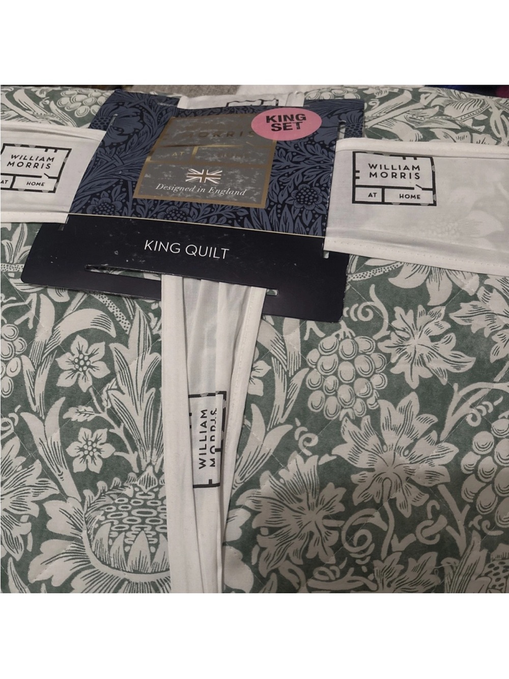 Green Floral King Quilt Quilt only